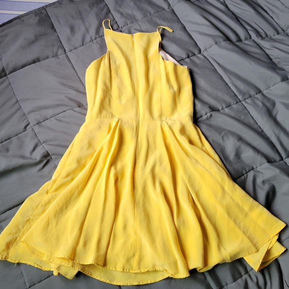 Lavander brown yellow silk dress - Picture 4 of 7